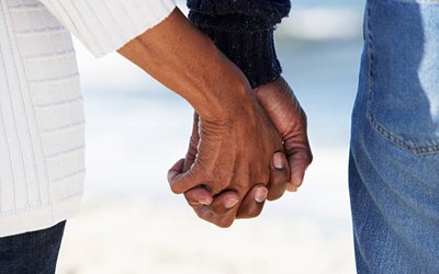 two people holding hands