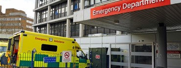 ambulance outside hospital emergency department