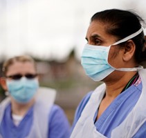 NHS staff with masks on